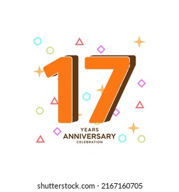 17-jährige Jubiläumsfeier Vektor Template Design Illustration