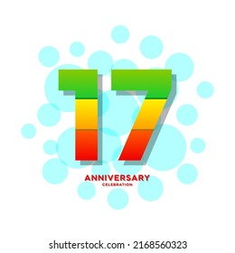 17 Years Anniversary Celebration Vector Template Design Illustration