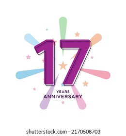 17-jährige Jubiläumsfeier Vektor Template Design Illustration