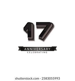 17 years anniversary celebration vector template design illustration