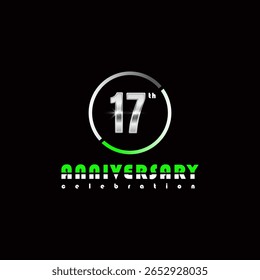 17 years anniversary celebration vector template design illustration