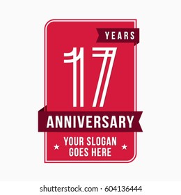 17 years anniversary design template. Vector and illustration.