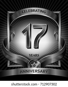 17 years anniversary design template for invitation, advertising, banner, vector design