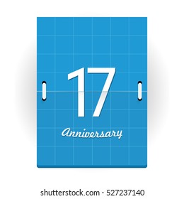 17 Years Anniversary Logo Designed like Flip Calendar
