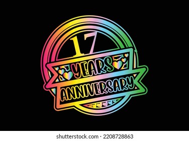 17 years anniversary logo and sticker design