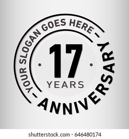 17 years anniversary logo template. Vector and illustration. svg