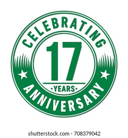 17 years anniversary logo. Vector and illustration.