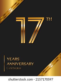 17 Years Anniversary logotype. Anniversary celebration template design for booklet, leaflet, magazine, brochure poster, banner, web, invitation or greeting card. Vector illustrations.