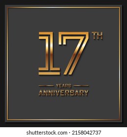 17 Years Anniversary logotype. Anniversary celebration template design for booklet, leaflet, magazine, brochure poster, banner, web, invitation or greeting card. Vector illustrations.