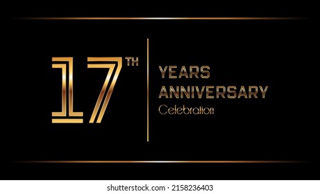 17 Years Anniversary logotype. Anniversary celebration template design for booklet, leaflet, magazine, brochure poster, banner, web, invitation or greeting card. Vector illustrations.