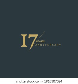 17 years anniversary logotype with 

minimalism style. Vector Template Design Illustration.