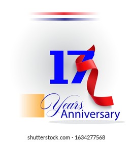  17 Years Anniversary Vector Template Design Illustration