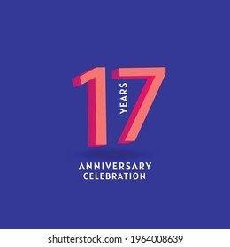  17 years anniversary vector template.