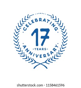 17 years design template. 17th vector and illustration.