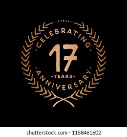 17 years design template. 17th vector and illustration.