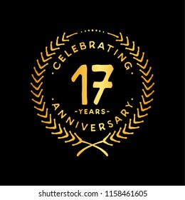 17 years design template. 17th vector and illustration.