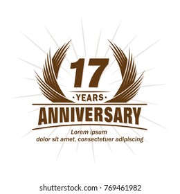 17 years design template. Anniversary vector and illustration template.