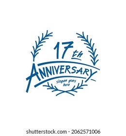 17 years design template. Vector and illustration. 17th years logo.