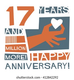 17 Years Happy Anniversary (Vector Illustration Concept Design)