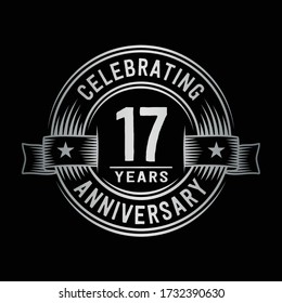 17 years logo design template. 17th anniversary vector and illustration.