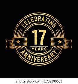 17 years logo design template. 17th anniversary vector and illustration.