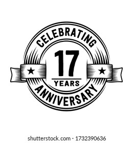 17 years logo design template. 17th anniversary vector and illustration.