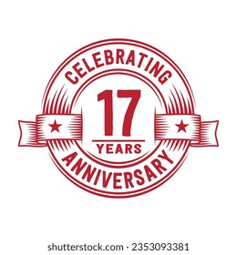 17 years logo design template. 17th anniversary vector and illustration.