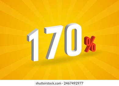 170% discount 3D text for sells and promotion.