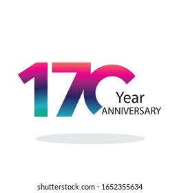 170 Year Anniversary Logo Vector Template Design Illustration