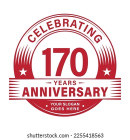 170 years anniversary celebration design template. 170th logo vector illustrations.
