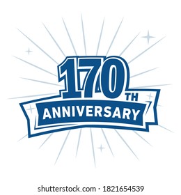 170 years anniversary celebration logo. 170th design template. Vector and illustration.