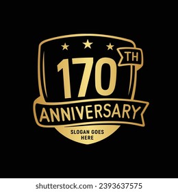 170 years anniversary celebration shield design template. 170th anniversary logo. Vector and illustration.