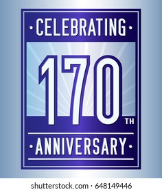 170 years anniversary design template. Vector and illustration