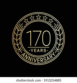 170 years anniversary logo template. 170th line art vector and illustration.