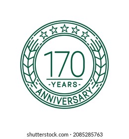 170 Jahre Jubiläum Logo-Vorlage. 170. Linie Kunst, Vektorgrafik und Illustration.
