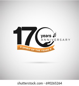 170 Years Anniversary Logo Template with ribbon