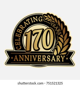 170 years anniversary logo template. Vector and illustration.