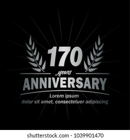 170 years anniversary logo. Vector and illustration.