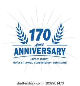 170 years anniversary logo. Vector and illustration.