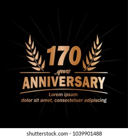 170 years anniversary logo. Vector and illustration.