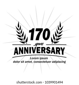 170 years anniversary logo. Vector and illustration.