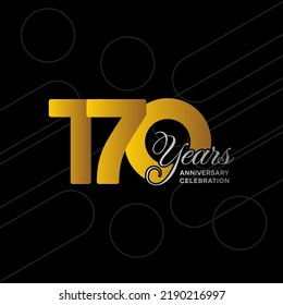 170 years anniversary logotype. Golden anniversary celebration template design, Vector illustrations.