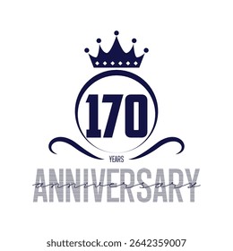170 years celebrating anniversary design template. 170th anniversary logo. Vector and illustration.