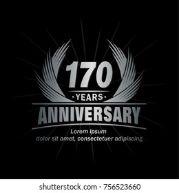 170 years design template. Anniversary vector and illustration template.