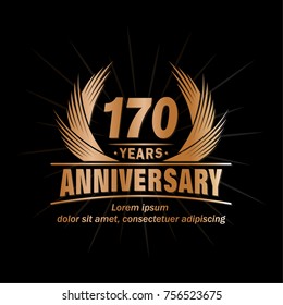 170 years design template. Anniversary vector and illustration template.