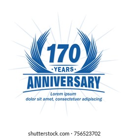 170 years design template. Anniversary vector and illustration template.