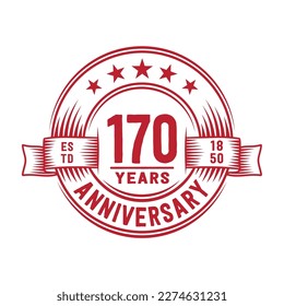 170 years logo design template. 170th anniversary vector and illustration.