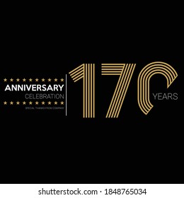 170 years old celebrating logo. happy anniversary 170th. Greetings celebrates.