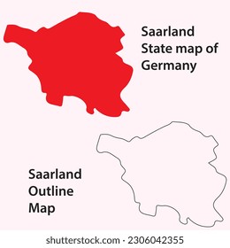1703 saarland state map of germany