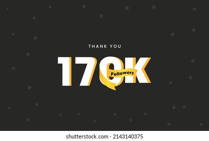 170K  Followers, Thank you Followers Banner, card, vector illustration design
